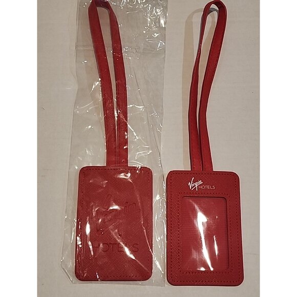 2 VIRGIN HOTELS Window Red Luggage Travel Bag suitcase carry on Label Tag new - Picture 2 of 4